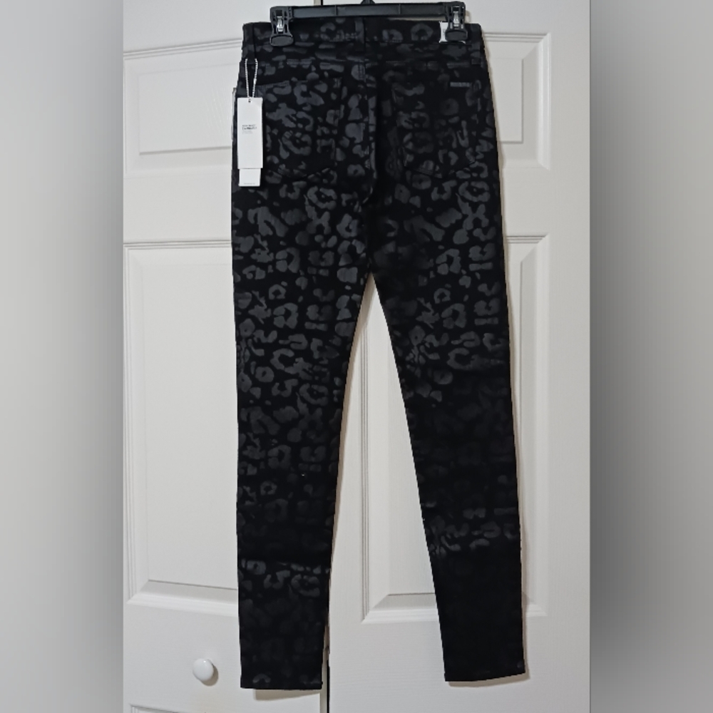 Hudson Barbara High Waist Super Skinny Jeans Sz 27 Black Print - Picture 2 of 14